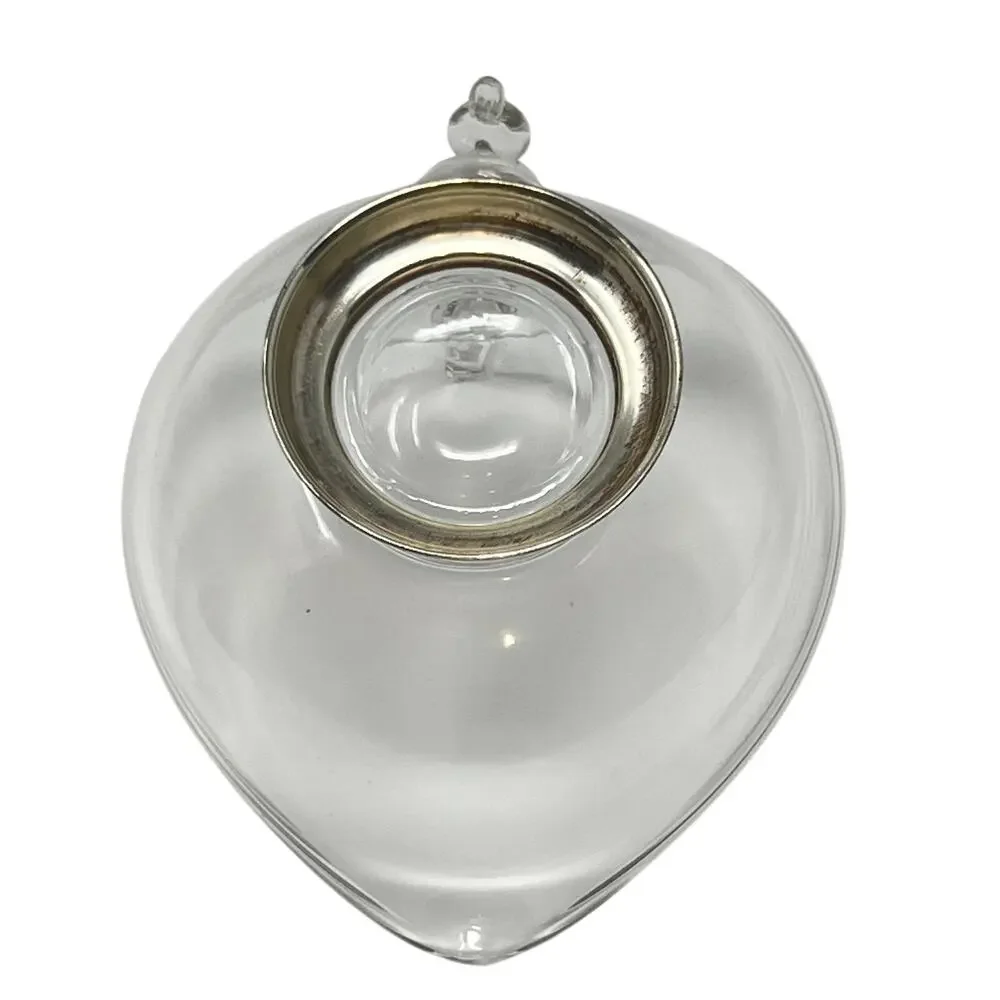 VTG Glass Swan Handle Gravy Boat Sterling Silver Base Duncan Miller Pall Mall